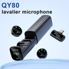 ست میکروفن بی سیم مدل QY80 با درگاه اتصال تایپ سی