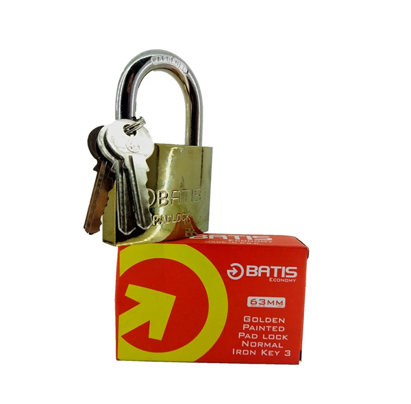 قفل آویز باتیس مدل  IR-SH سایز 75 میلی متر به همراه 3 کلید شیار دار