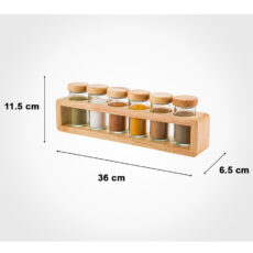 ست جا ادویه 6 پارچه لیمون مدل چوبی کد TP2306 به همراه استند