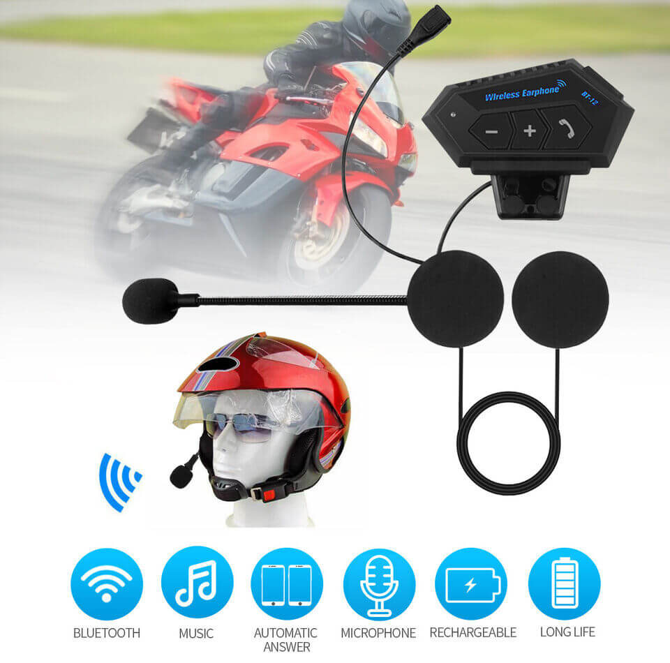 هدست بلوتوثی کلاه کاسکت مدل BT-12