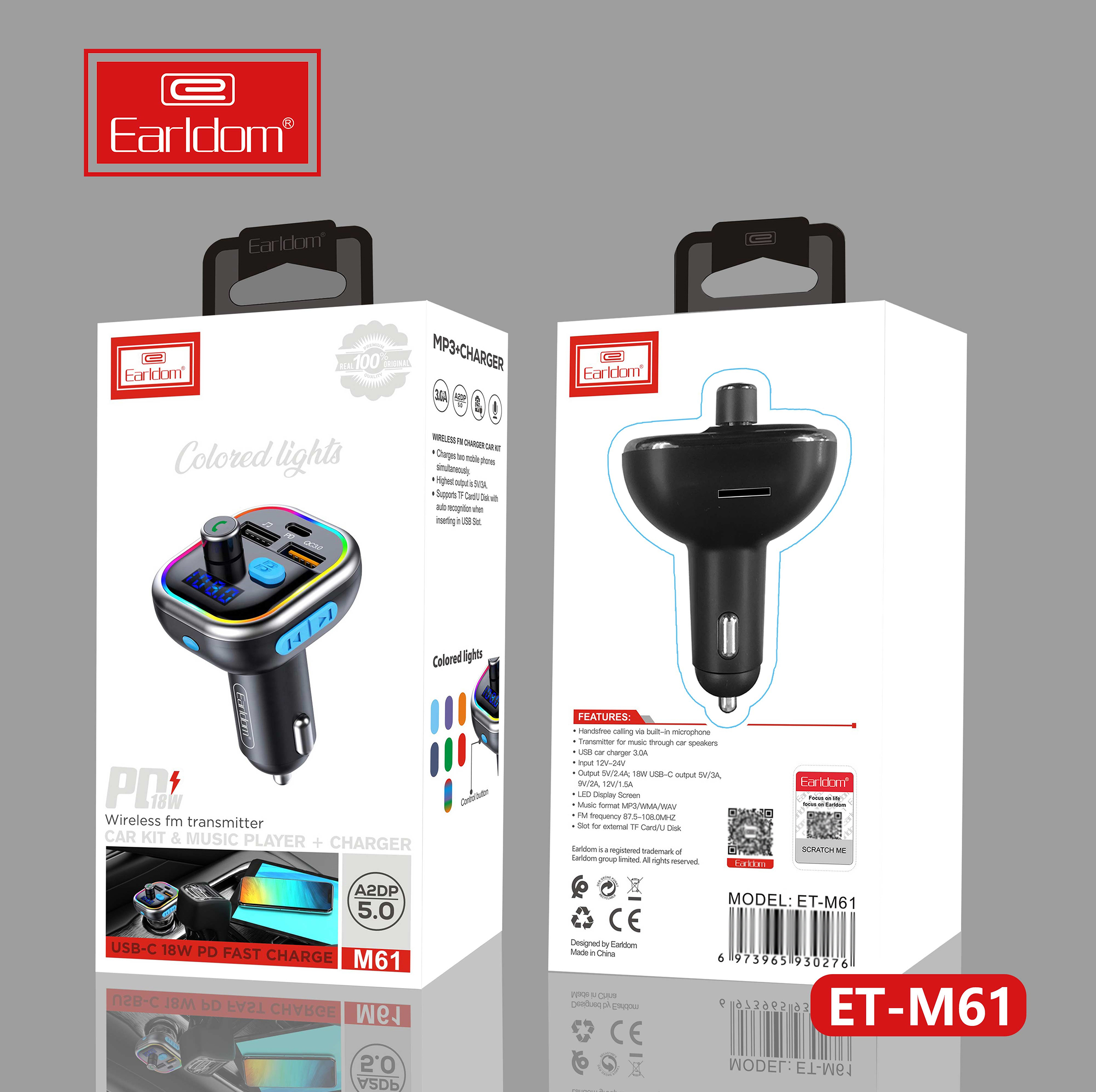 پخشکننده اف ام و شارژر فندکی خودرو ارلدام مدل M61