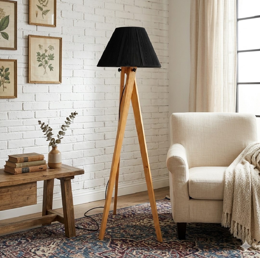 آباژور مدل سه پایه چوبی مخروطی بوهونست کد TRM150-40