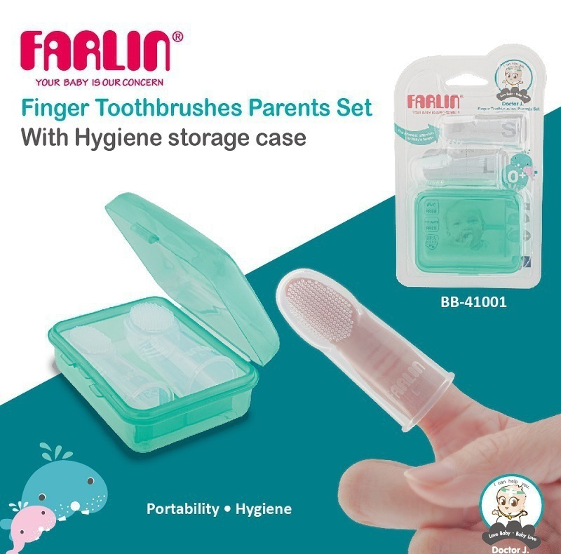 مسواک نوزاد فارلین مدل انگشتی کد BB-41001 بسته دو عددی