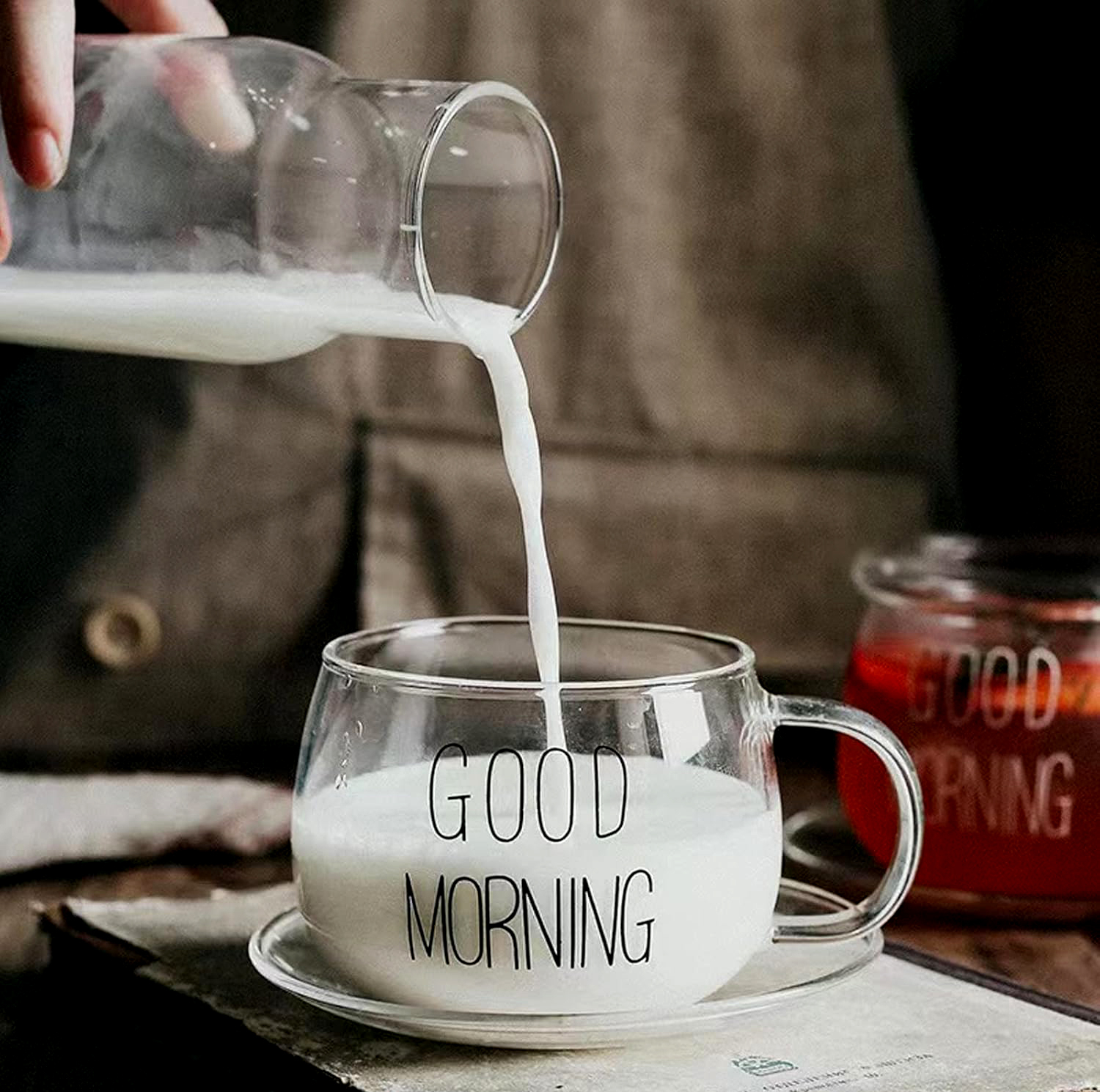 لیوان مدل GOOD MORNING  به همراه زیر لیوانی