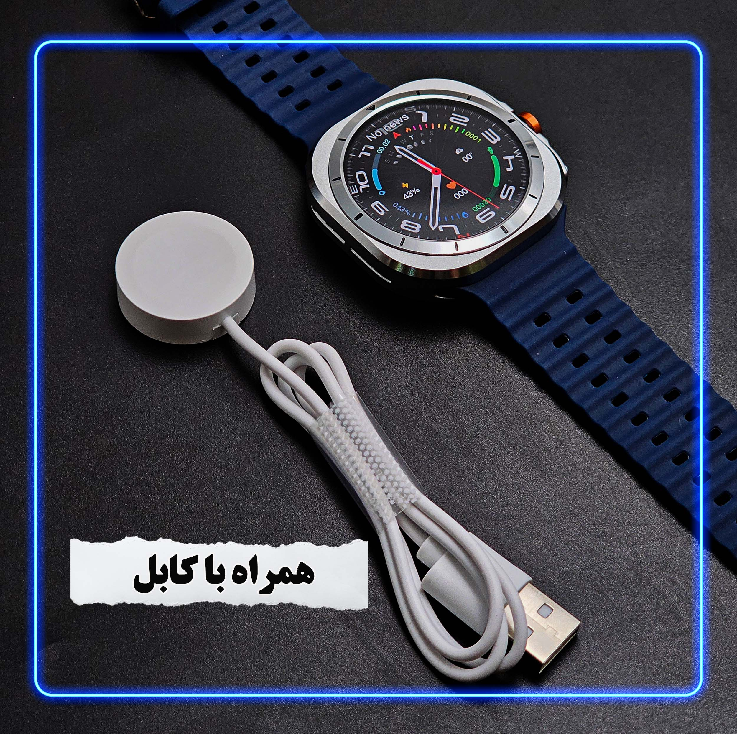 ساعت هوشمند 47 میلی متر وونک مدل VS1 با بند سیلیکونی