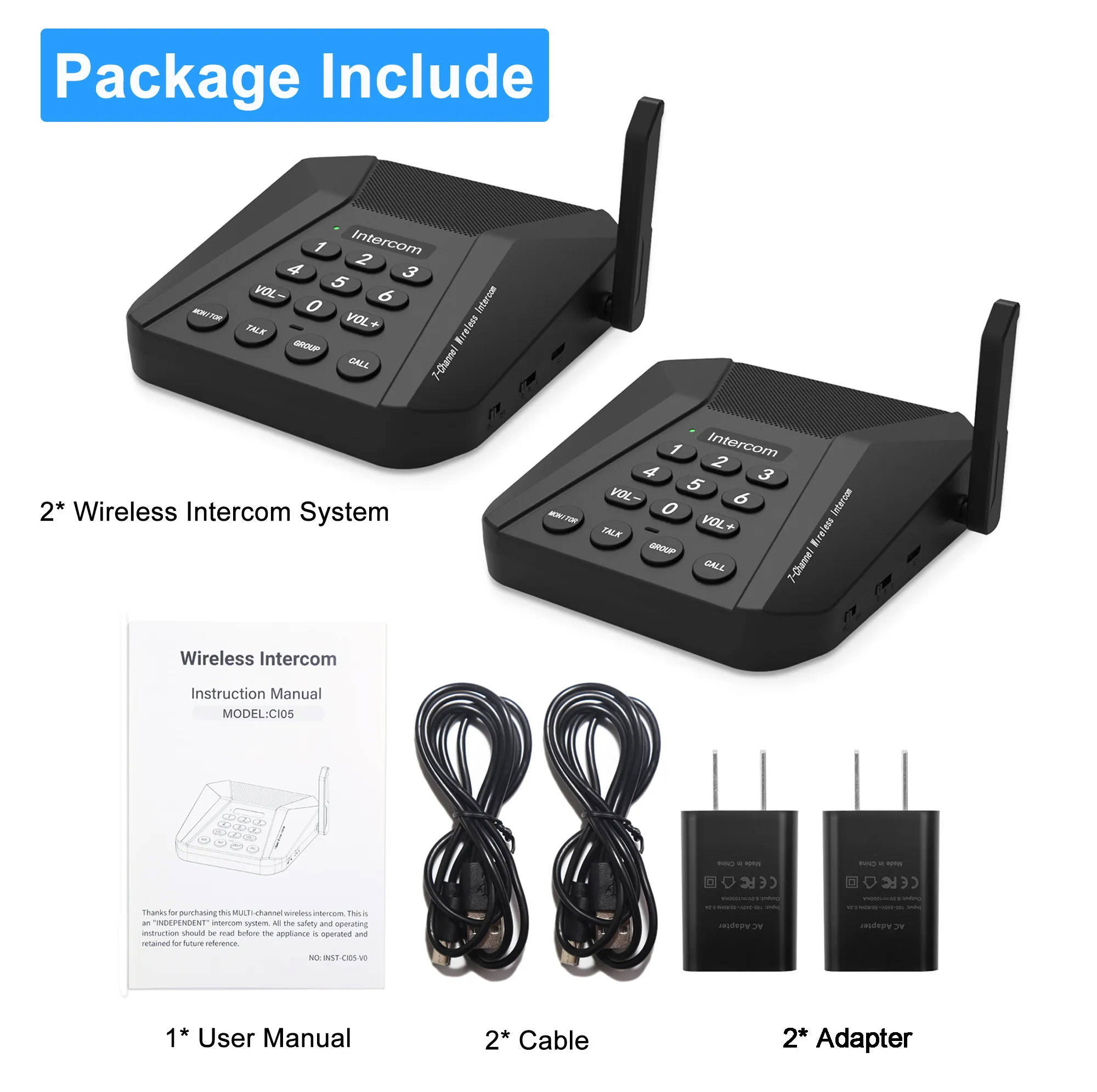گوشی ارتباط داخلی مدل CI05 مجموعه 3 عددی