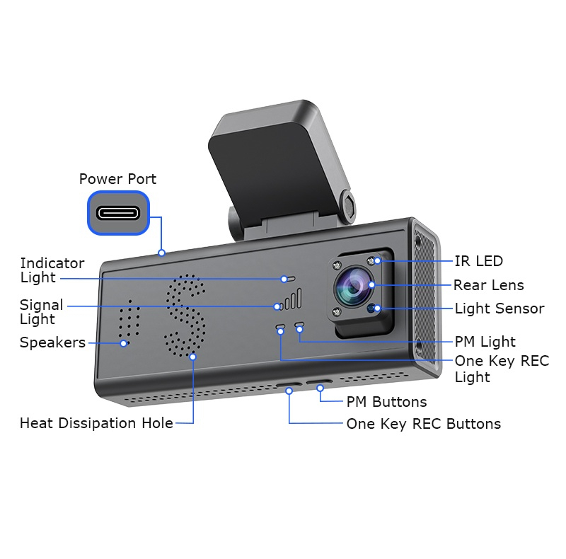 دوربین ثبت وقایع خودرو هونک مدل HK-C9-GPS-4G