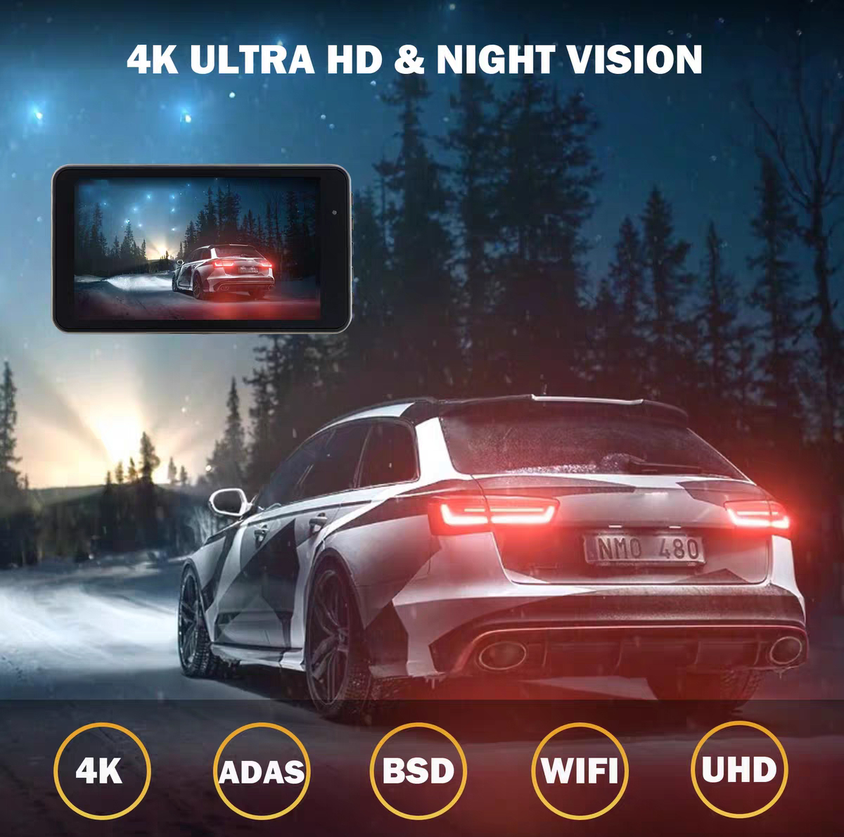 دوربین ثبت وقایع مدل X20 MAX 4K + WiFi به همراه دوربین عقب