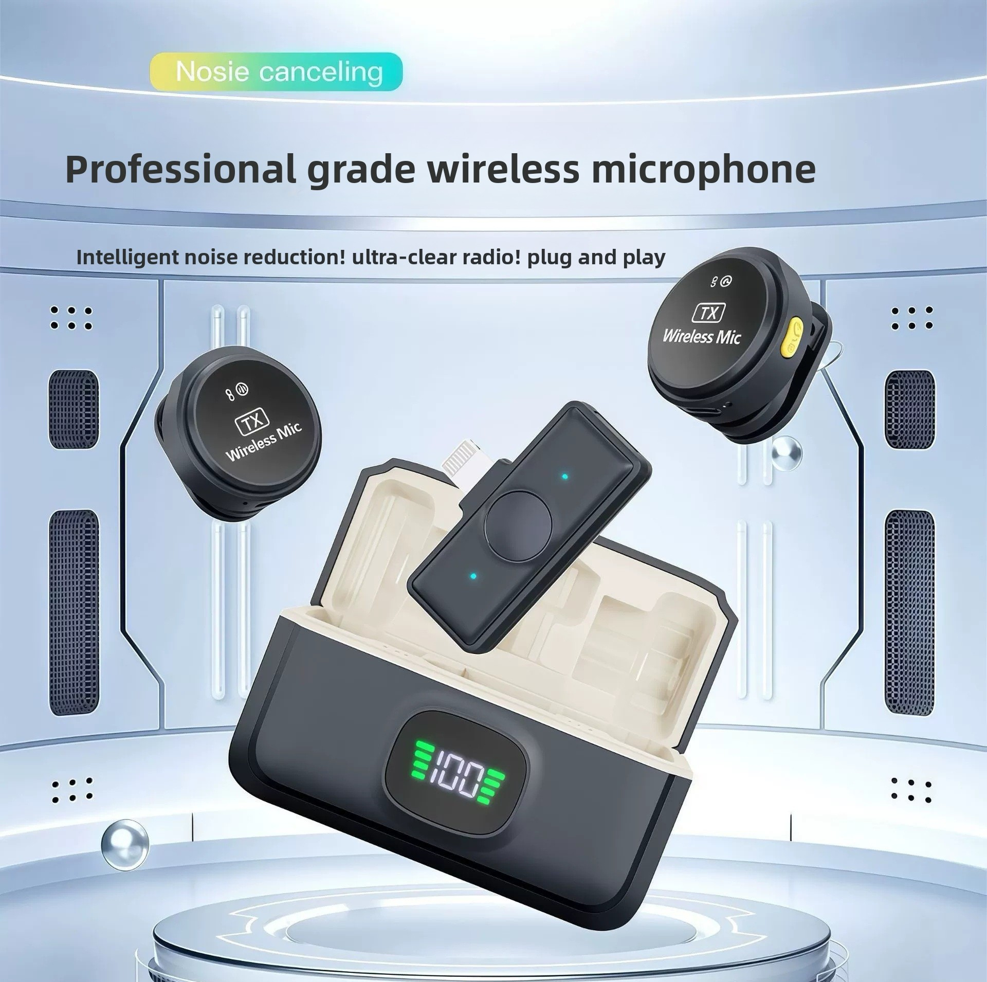 ست میکروفن بی سیم مدل pro4 با درگاه اتصال تایپ سی