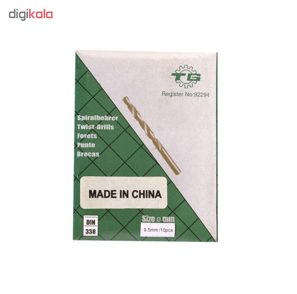 مجموعه 10 عددی مته تی جی کد TG-D-09.5 سایز 9.5 میلی متر