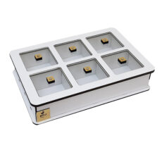 جعبه پذیرایی شکلات‌خوری مستطیل مدل V101 با جنس چوب و پلاستیک، ساخت ایران، ابعاد 26x18x6 سانتی‌متر، غیرقابل شست‌وشو