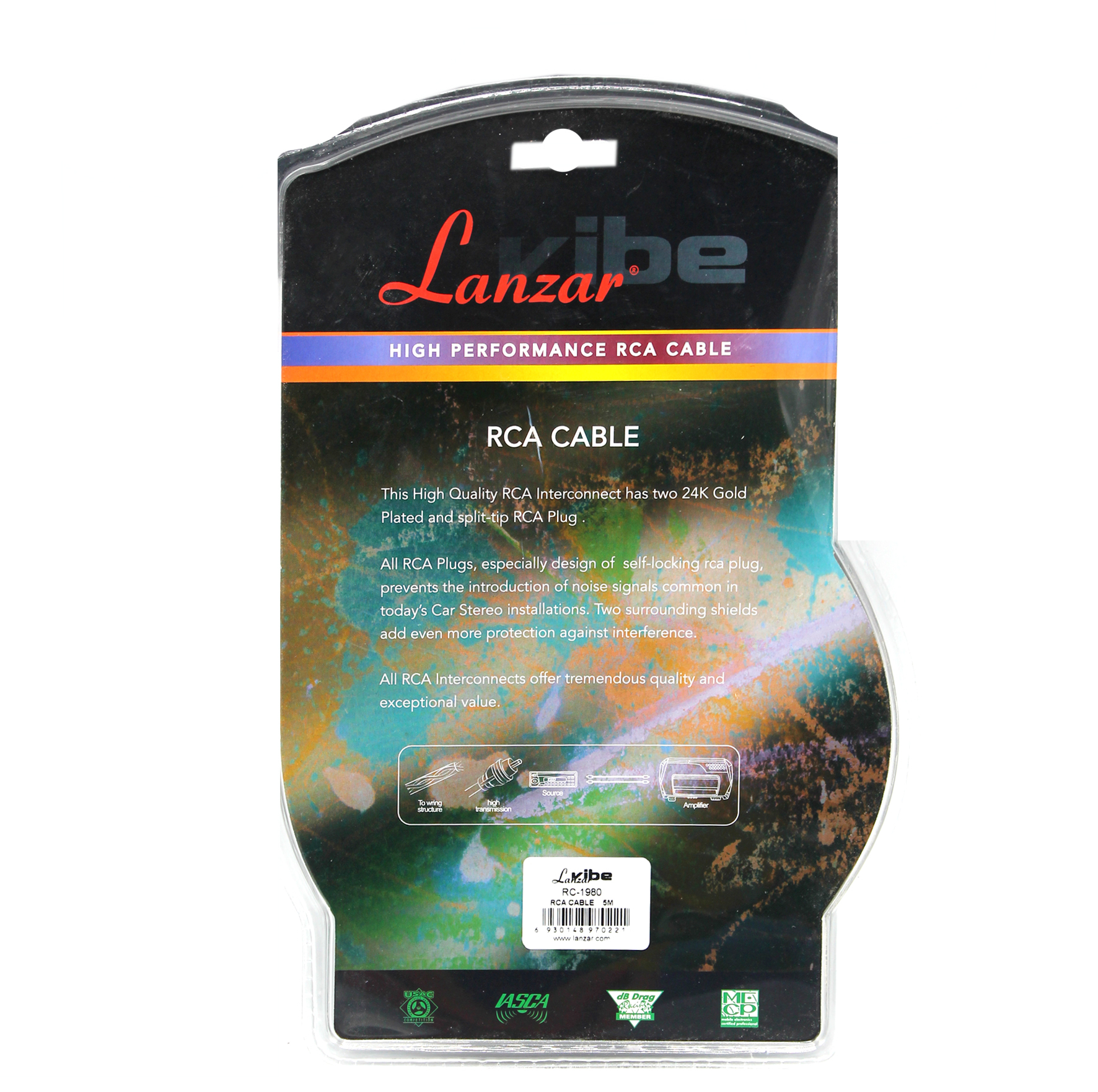 کابل آمپلی فایر خودرو لنزر مدل RC-1980