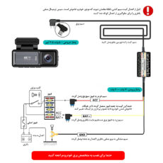 دوربین ثبت وقایع خودرو ریولینک مدل M6c به همراه دوربین عقب و کیت برق مستقیم و رم 64