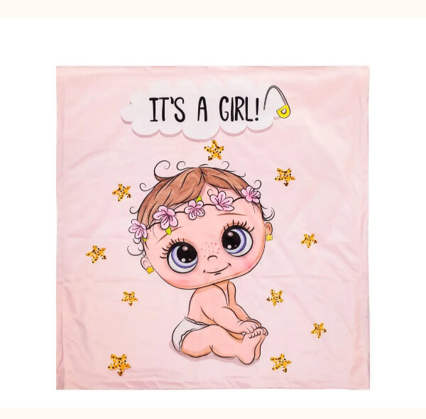 سرویس خواب نوزاد 3 تکه مدل سفری طرح it's a girl