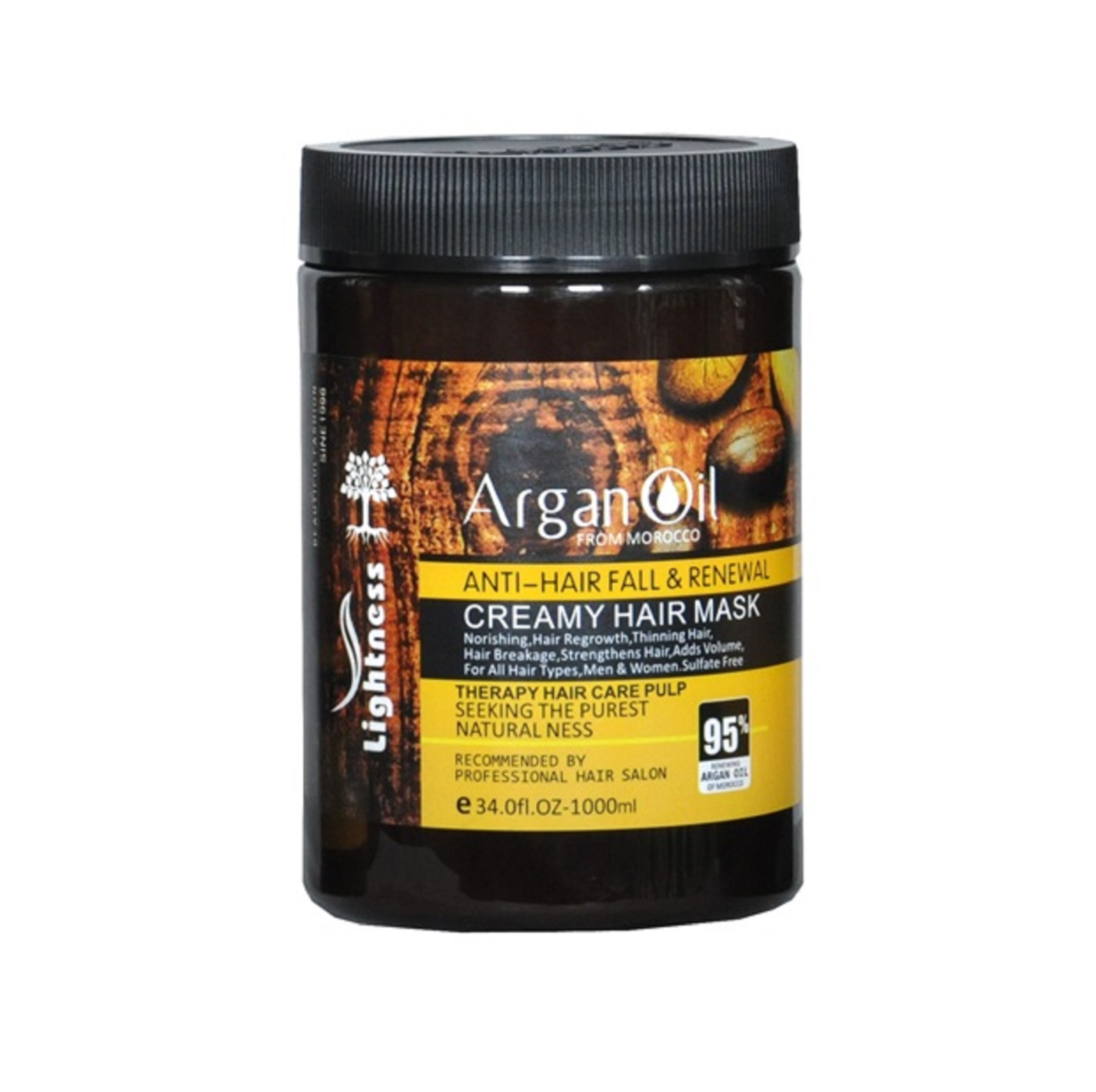 شامپو تقویتکننده و ترمیم کننده مو لایتنس مدل argan حجم 900 میلیلیتر به همراه ماسک مو لایتنس مدل argan oil حجم 1000 میلیلیتر