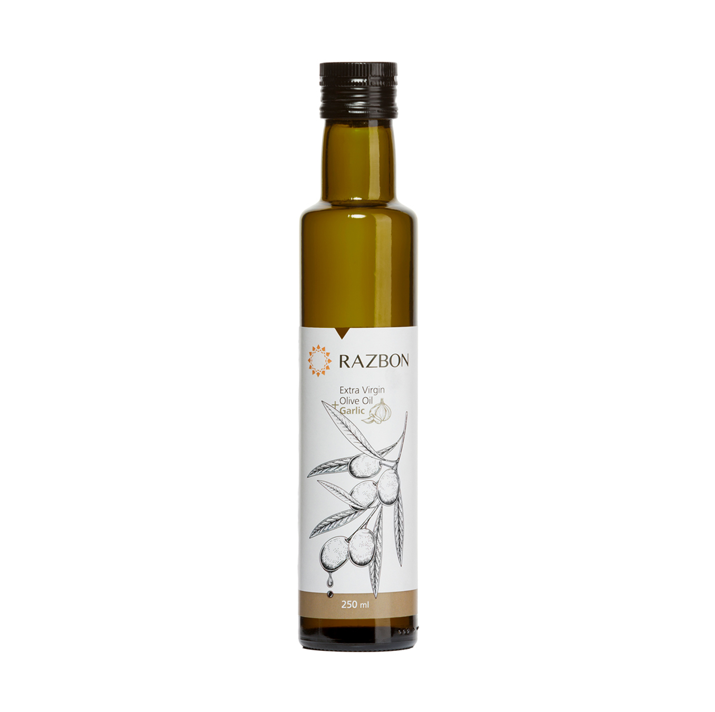 روغن زیتون با بو فرابکر با عصاره سیر رزبن - 250 میلی‌لیتر