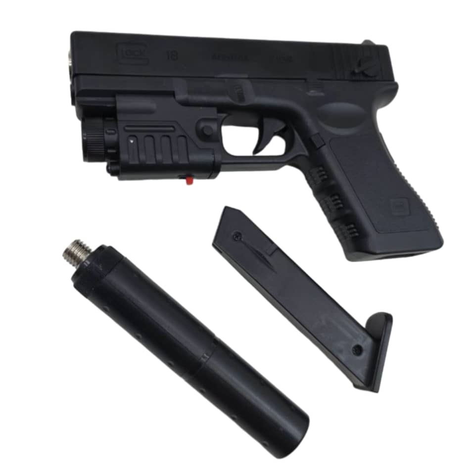 ست تفنگ بازی مدل کلت لیزردار metal p-180