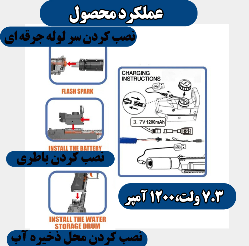 تفنگ آب پاش مدل کی اس دی