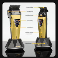ماشین اصلاح موی سر و صورت شارژی وی جی ار مدل V-877 S3 مجموعه 3 عددی