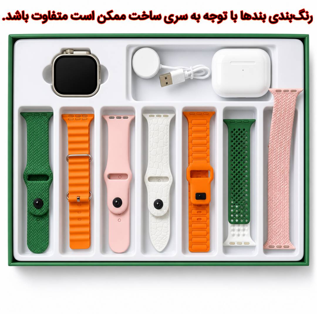 ساعت هوشمند 49 میلی متری کا ۱۲ مدل پلاس با بند سیلیکونی به همراه هدفون بلوتوثی