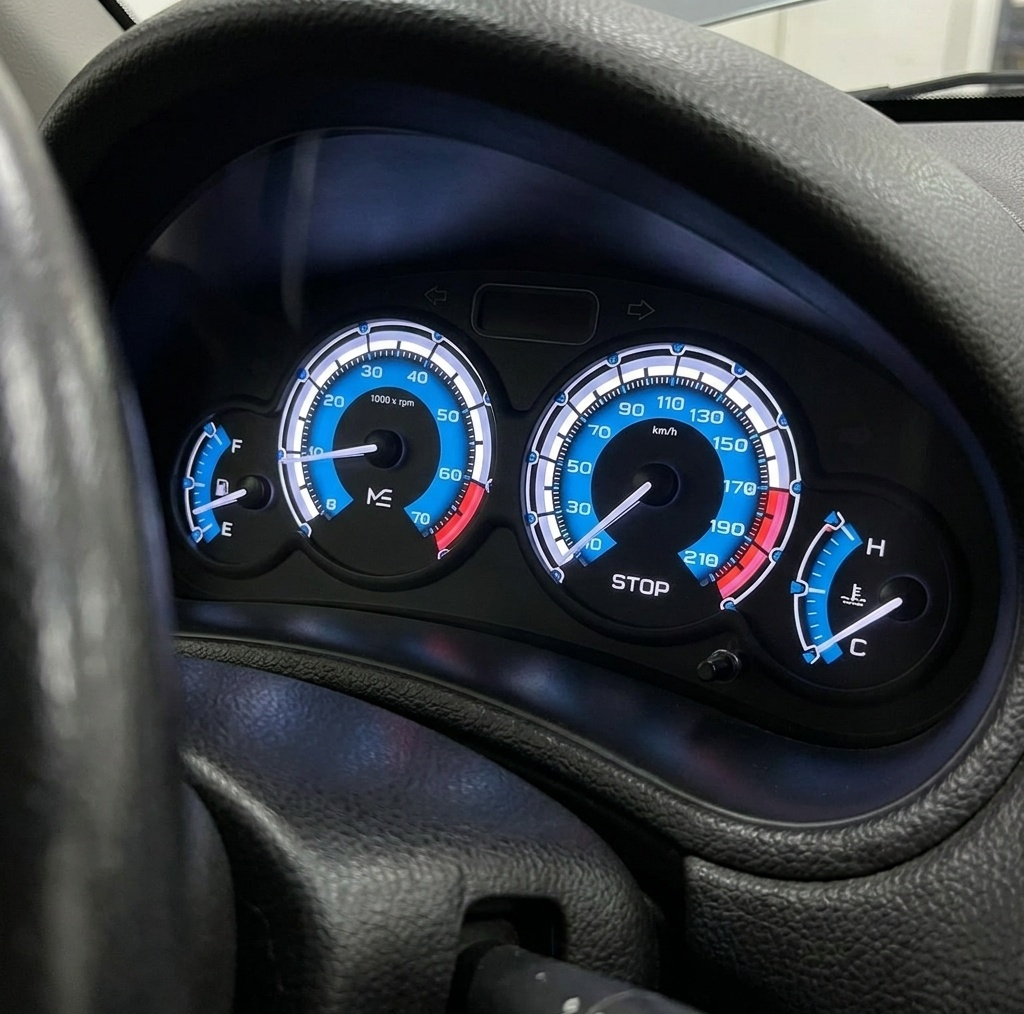 برچسب صفحه کیلومتر خودرو چیکال مدل P-2046-BLU مناسب برای پژو 206