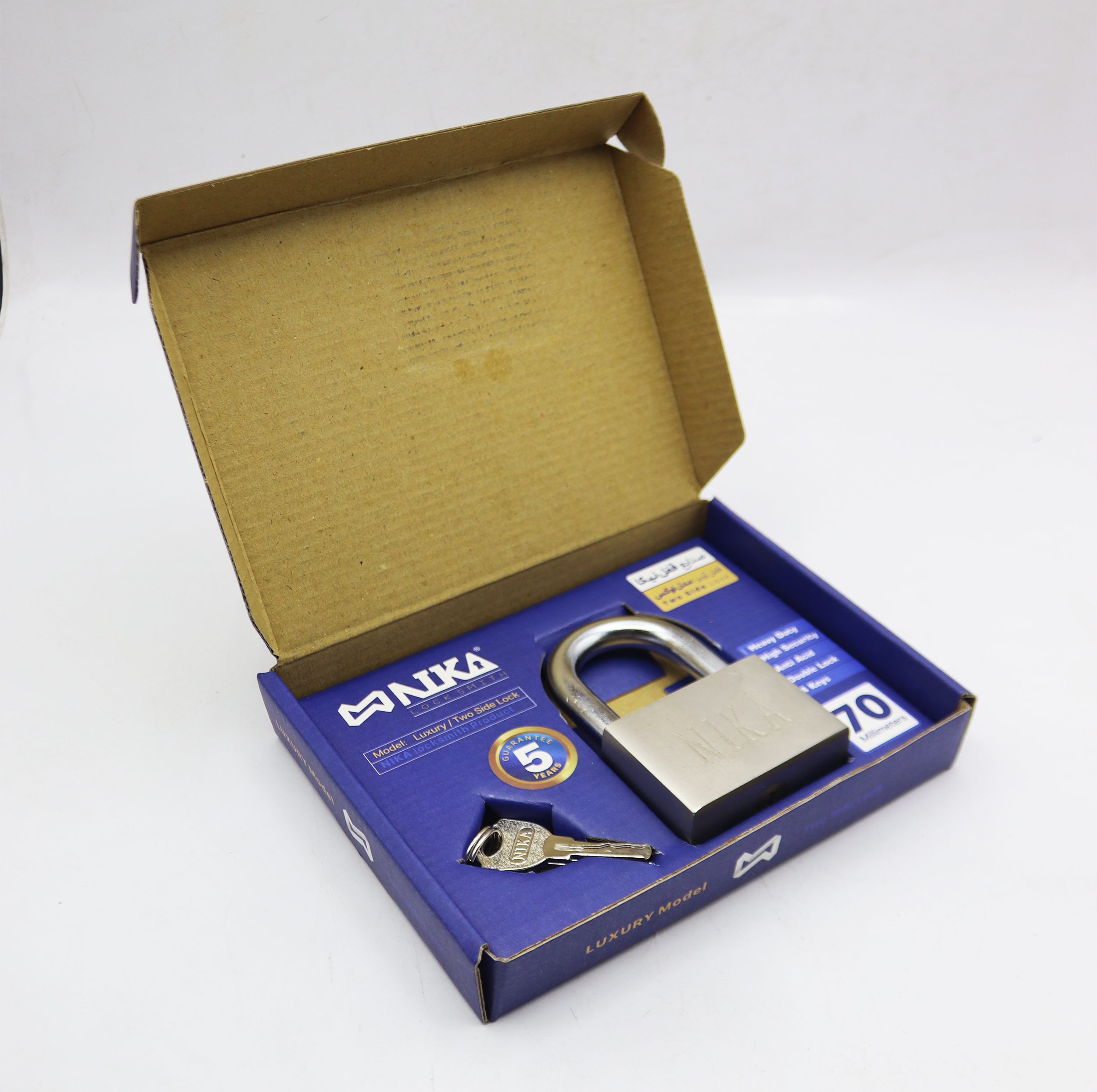 قفل آویز نیکا مدل لوکس کد YP-70MM