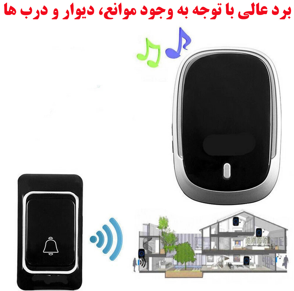 زنگ بی سیم ووبی مدل jk05 مجموعه دو عددی
