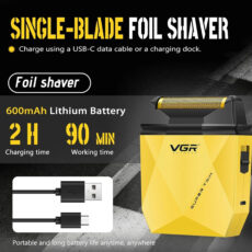ماشین اصلاح موی سر و صورت شارژی وی جی ار مدل V-877 S3 مجموعه 3 عددی