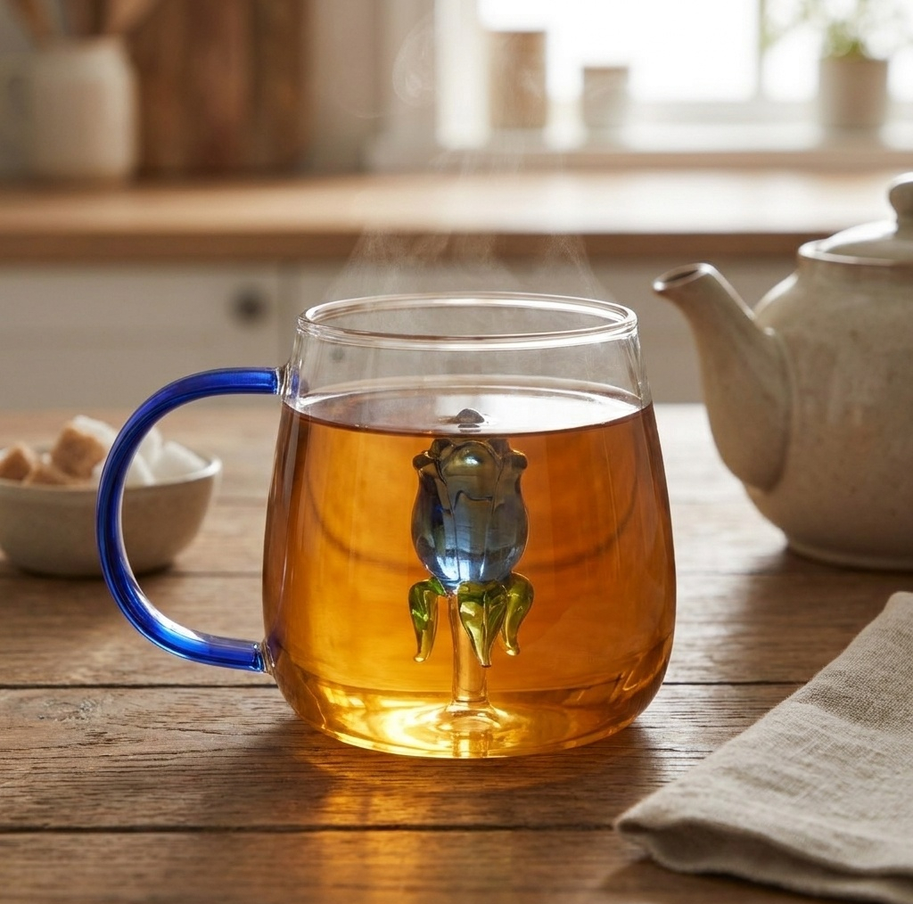 لیوان مدل پیرکس گل دار کد 1369n 2666
