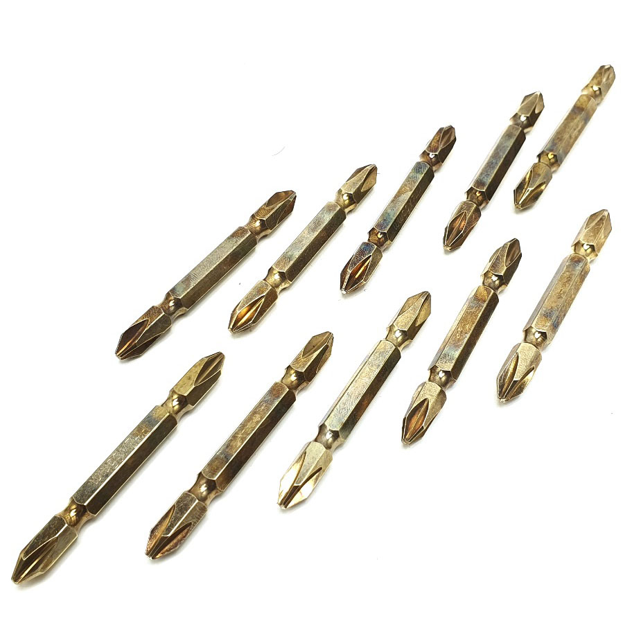 نوک پیچ گوشتی دو سر چهار سو باس مدل ph2-65MM مجموعه 10 عددی