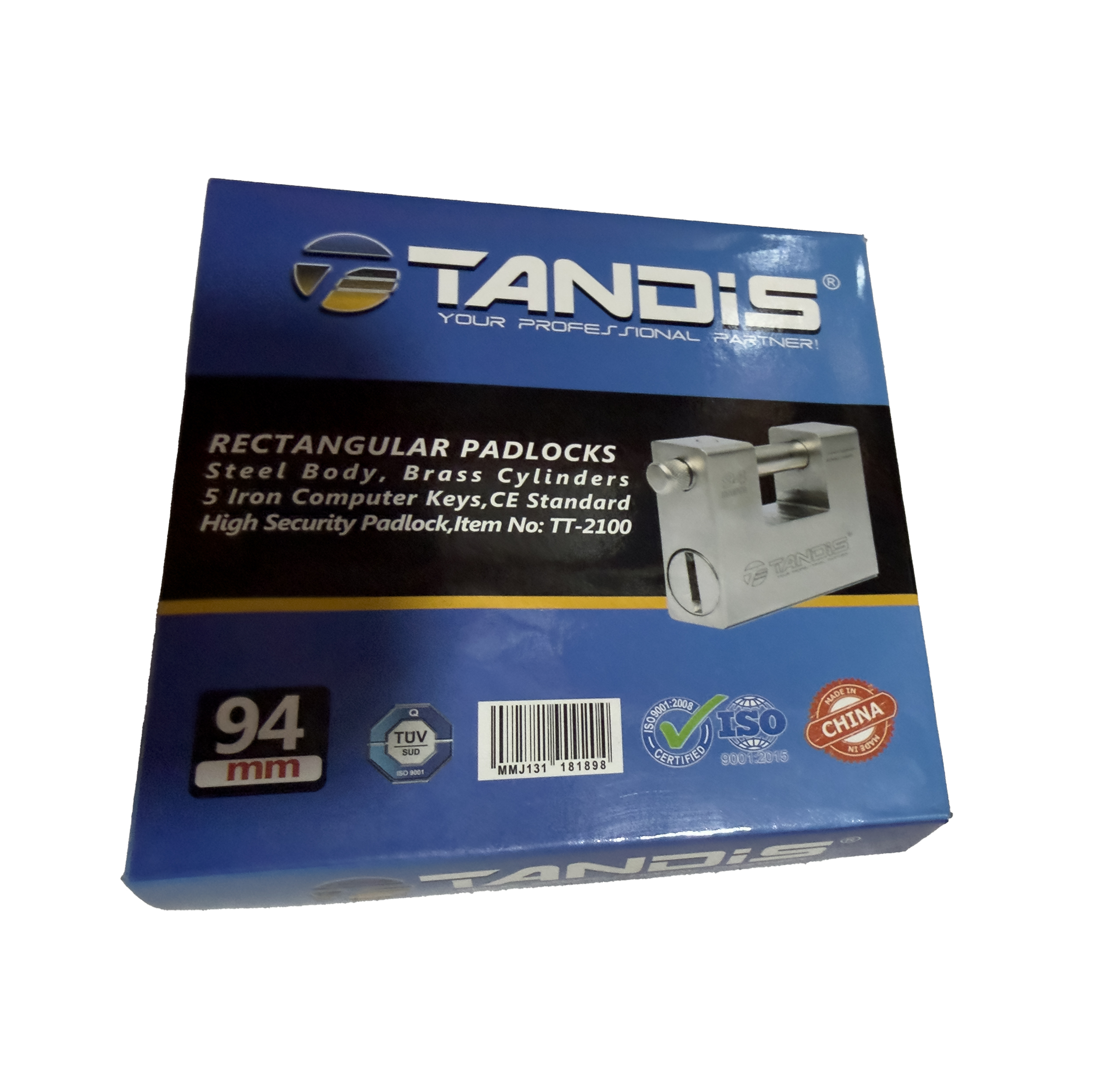 قفل کتابی تندیس مدل SMT-TT2100 سایز 94 میلی متر به همراه 5 کلید
