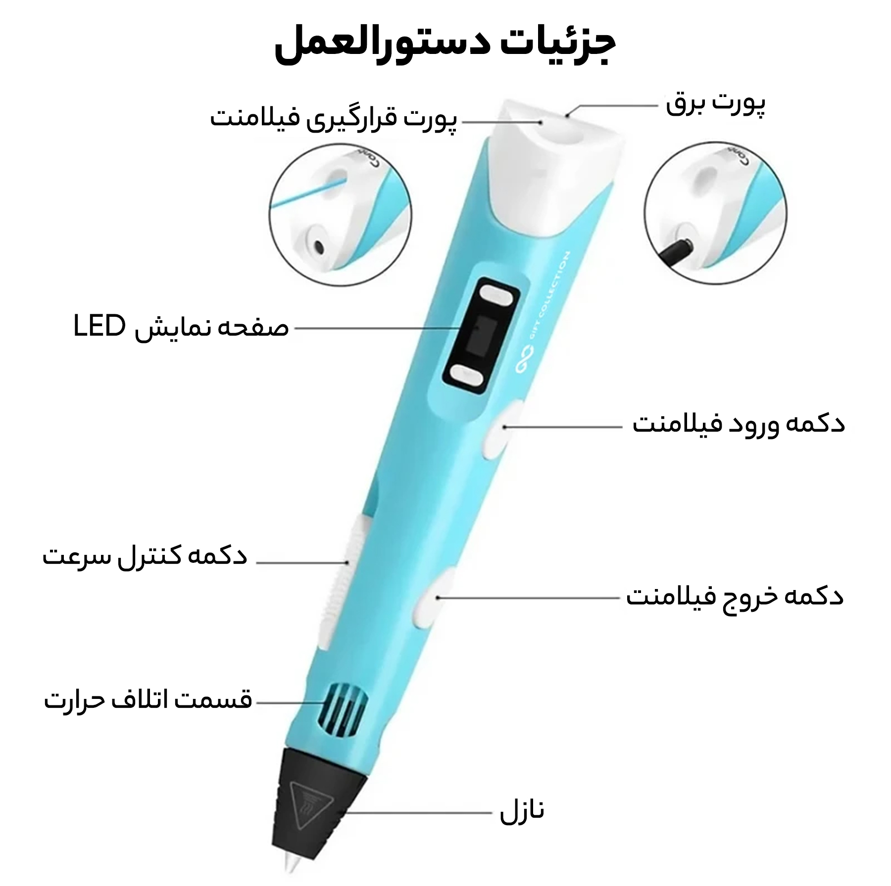 قلم طراحی سه بعدی گیفت کالکشن مدل GC 3D Pen