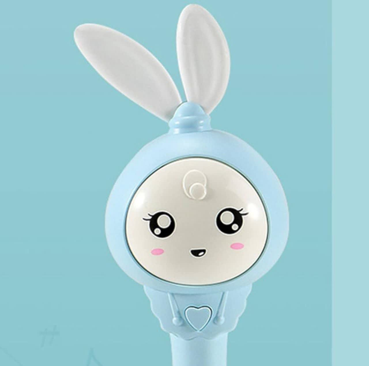 جغجغه ناب سل مدل دستی دندان گیر چراغدار موزیکال خرگوش بامزه  کد Funny rabbit teething hand rattle