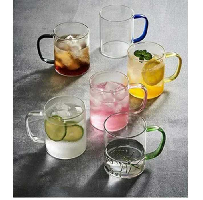 لیوان مدل دسته رنگی مجموعه 6 عددی