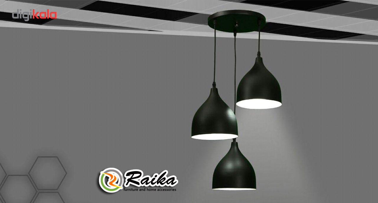 لوستر رایکا 3 شعله مدل شیپوری کوتاه کد ROS760