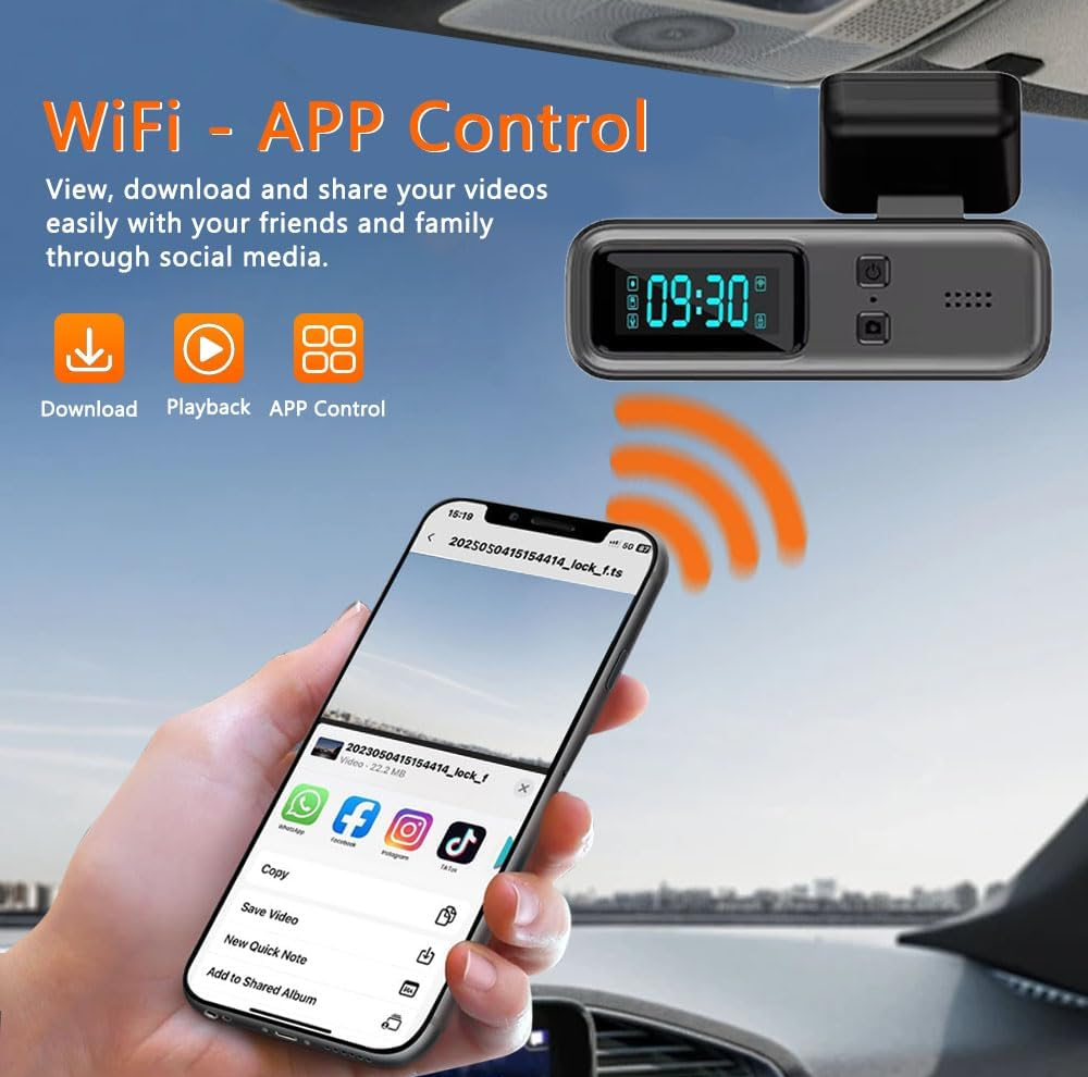 دوربین ثبت وقایع خودرو رودگارد مدل RG CAM7 4k به همراه دوربین عقب و کیت برق مستقیم