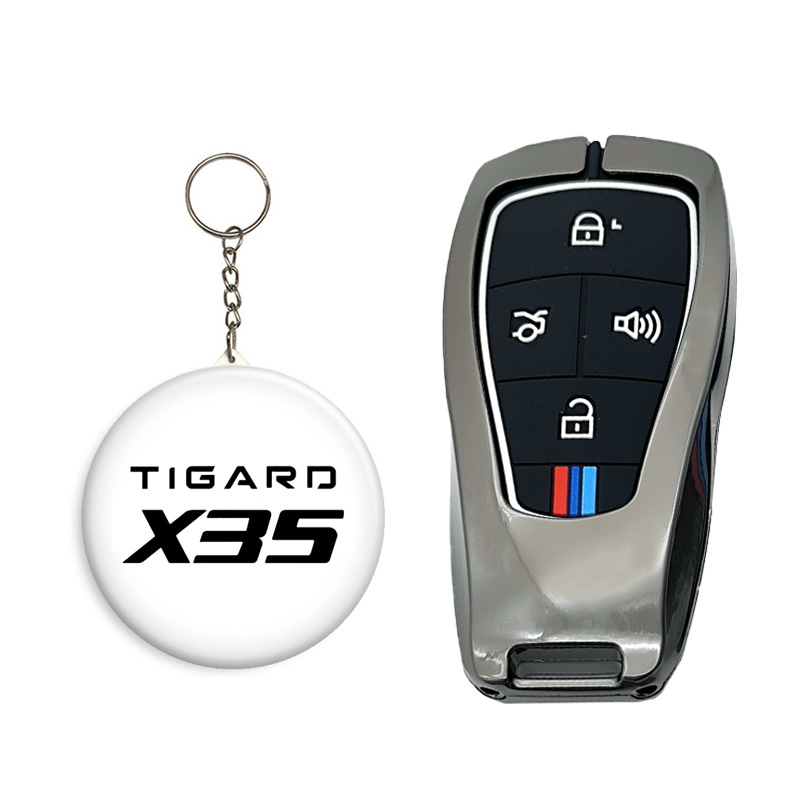 کاور ریموت و سوئیچ خودرو کالانیکس مدل COV-TIGARD-10631 طرح فلزی مناسب برای تیگارد X35 به همراه جاسوئیچی