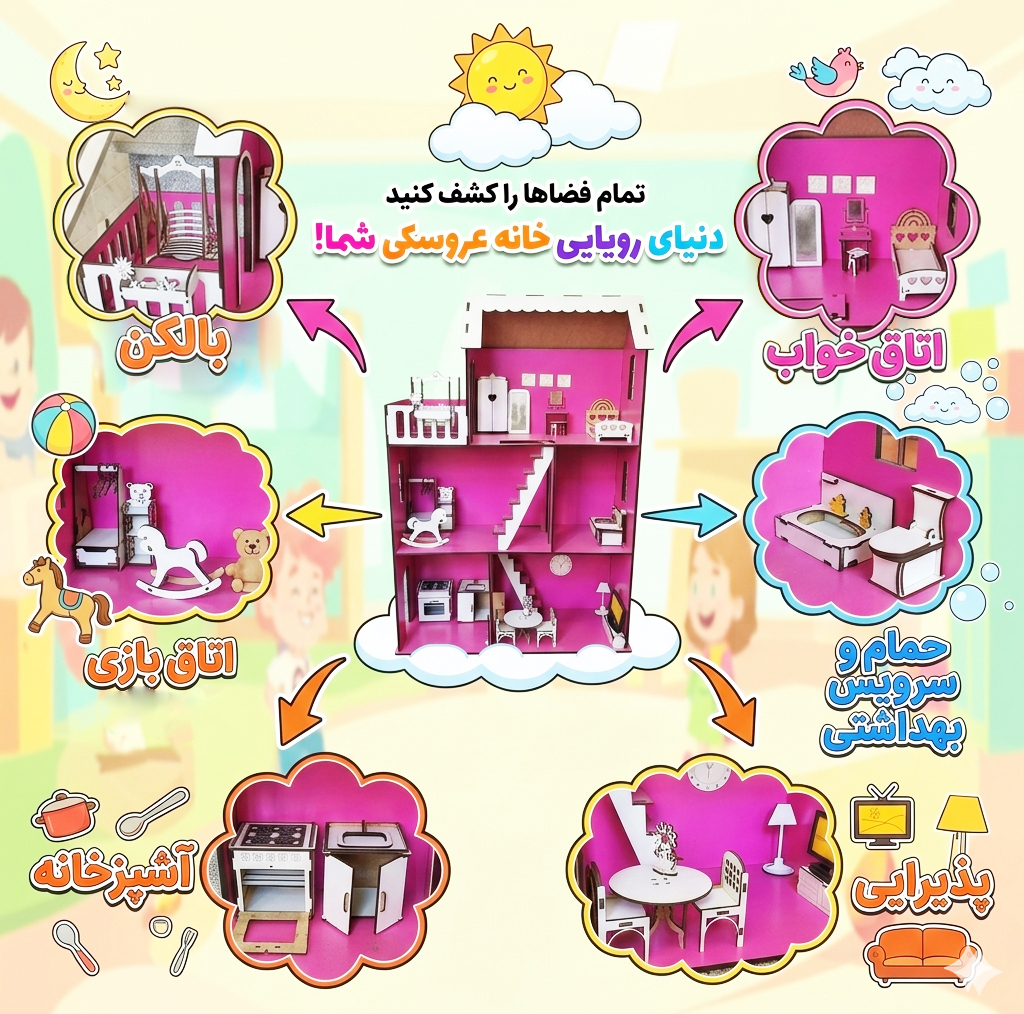 اسباب بازی رانزو گالری مدل خانه عروسکی  رویایی