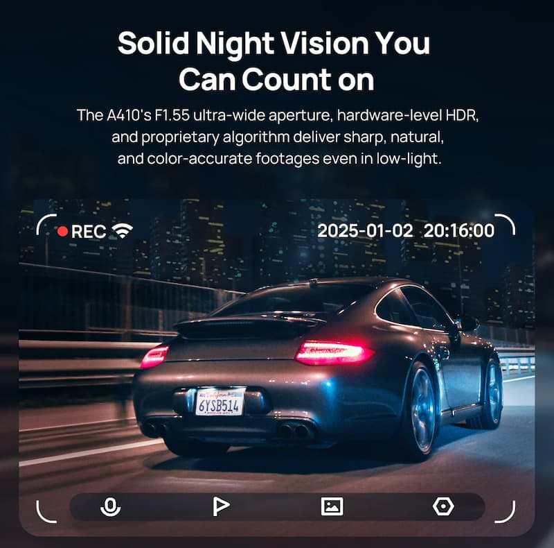 دوربین فیلم برداری خودرو سوِنتی مِی مدل Dash Cam A410 SET + Rear Cam Set (RC21)