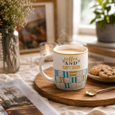 ماگ طرح هندسی مدرن مدل سرامیکی Coffee and Sarcasm