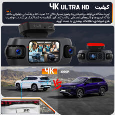 دوربین ثبت وقایع خودرو اتوویژن مدل چهار لنز کد Autovision W9 به همراه دوربین عقب