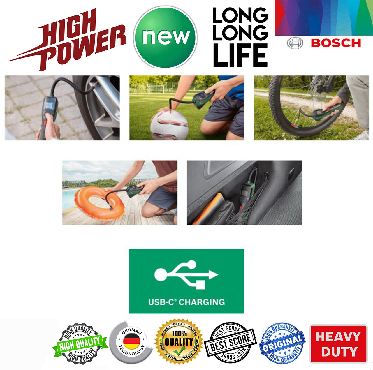 کمپرسور هوا شارژی بوش مدل Easy Pump - 3.6 V lithium Ion