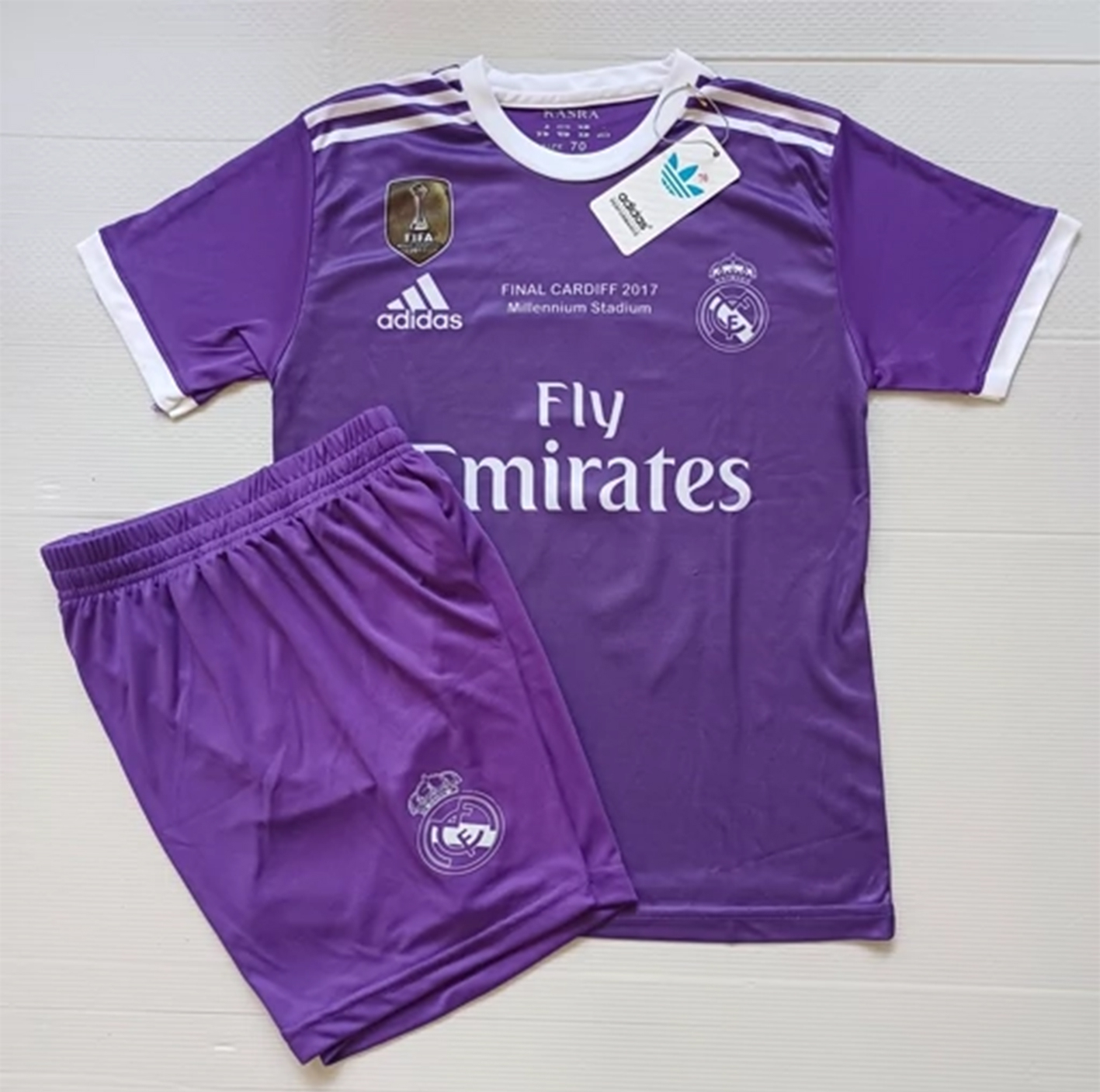 ست تی‌شرت و شلوارک ورزشی پسرانه مدل رئال مادرید طرح رونالدو کد Away 2017