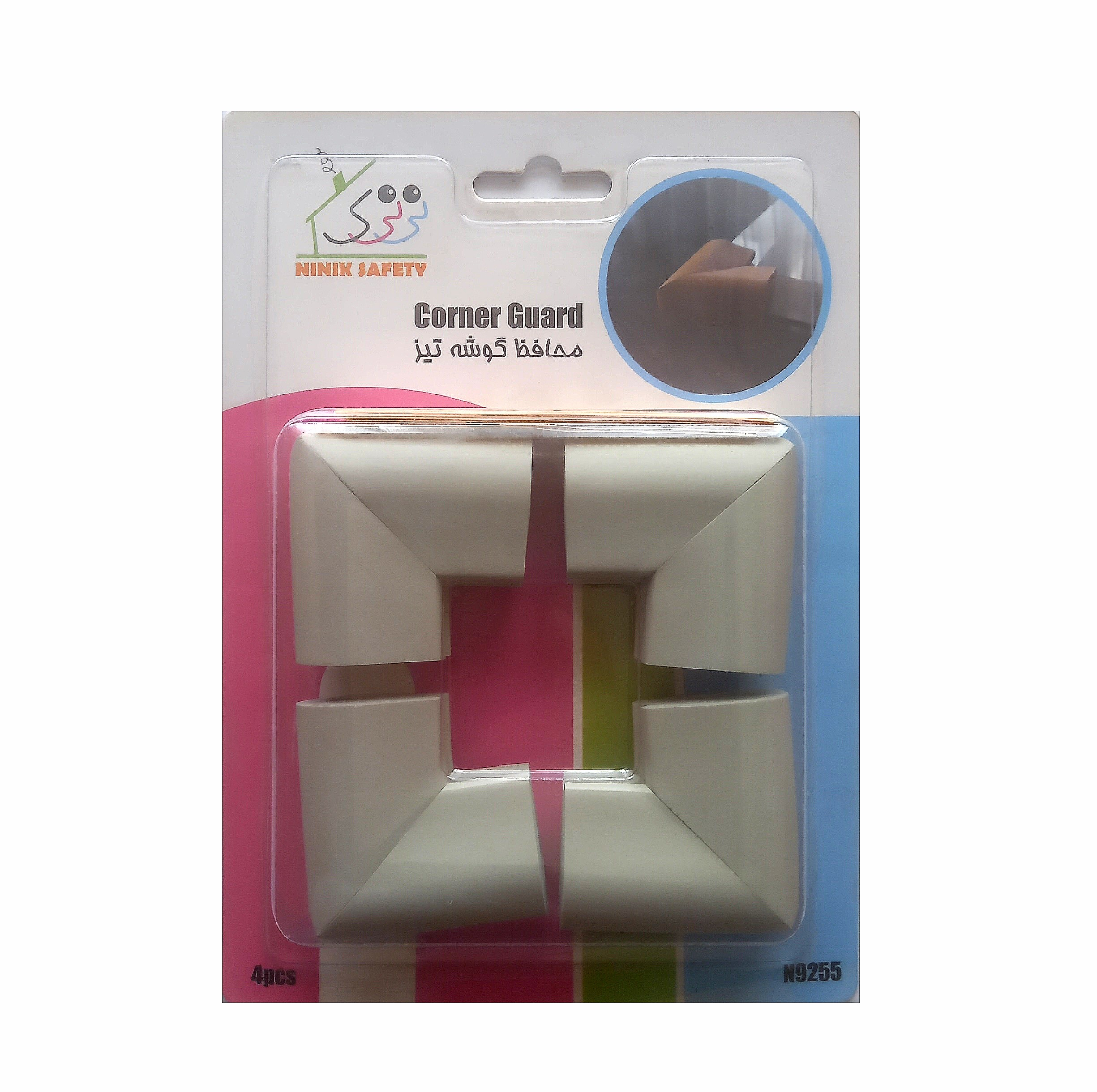 محافظ لبه شیشه کودک نی نی ک مدل N9255-CGY بسته 4 عددی