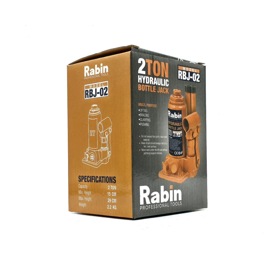 جک هیدرولیک خودرو رابین مدل RBJ-02 ظرفیت 2 تن