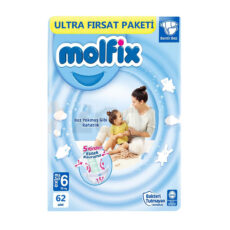 پوشک کودک مولفیکس مدل Ultra Firsat paketi سایز 6 بسته 62 عددی
