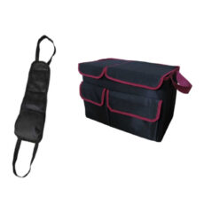 جعبه نظم دهنده صندوق عقب خودرو سام سالو مدل 2door.bagh.mesh به همراه کیف بغل صندلی مجموعه دو عددی
