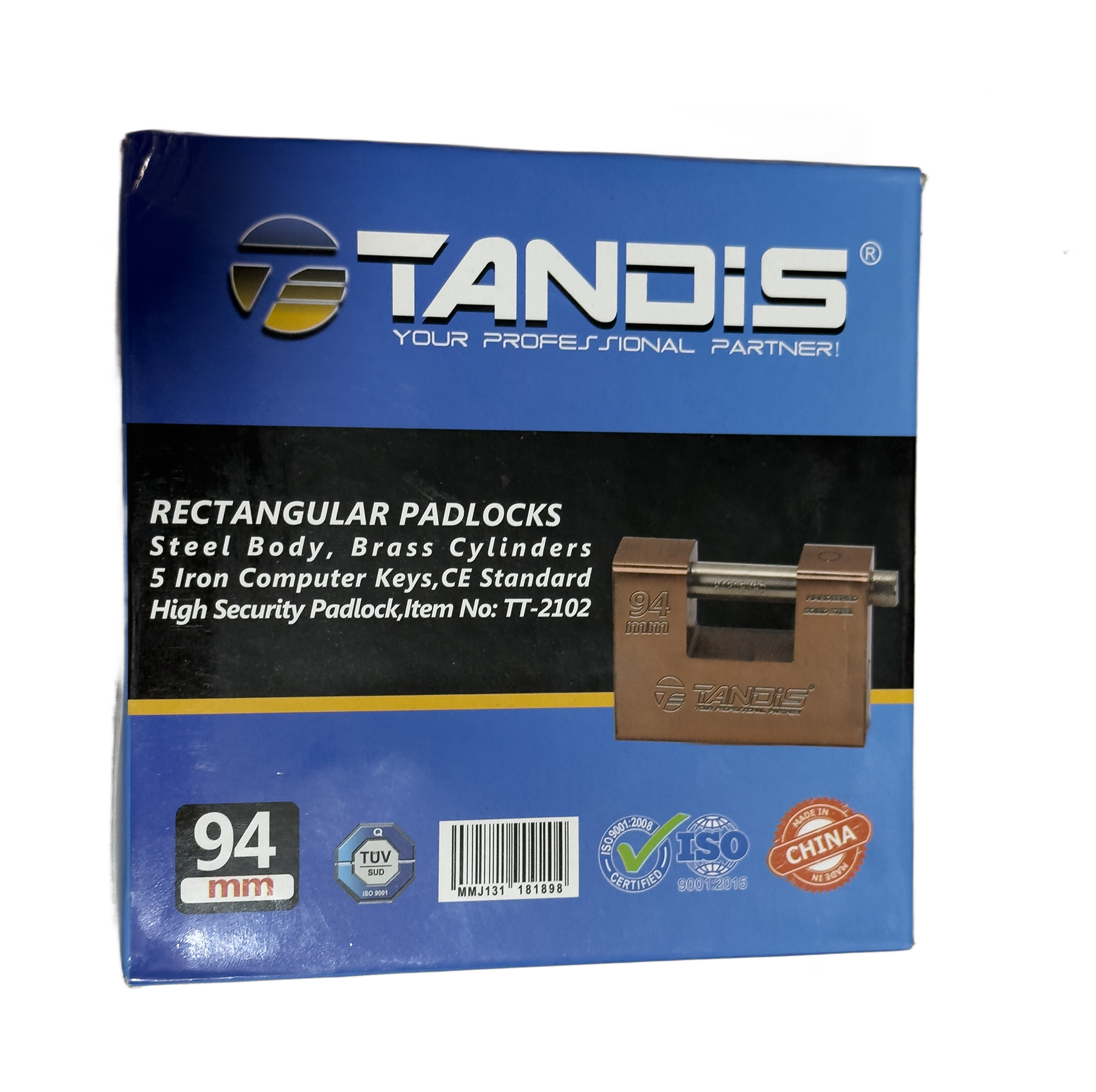 قفل کتابی تندیس مدل SMT-TANDIS-TT2102 سایز 94 میلی متر به همراه 5 کلید