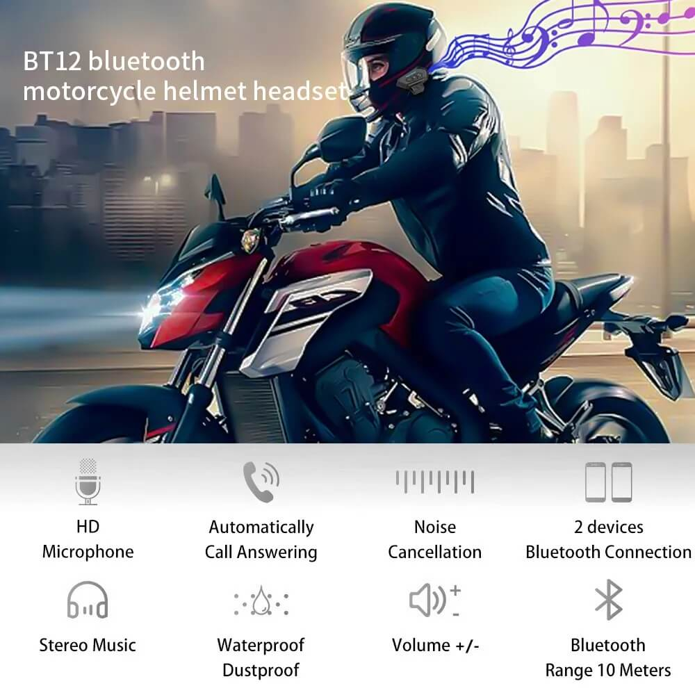 هدست بلوتوثی کلاه کاسکت مدل BT-12