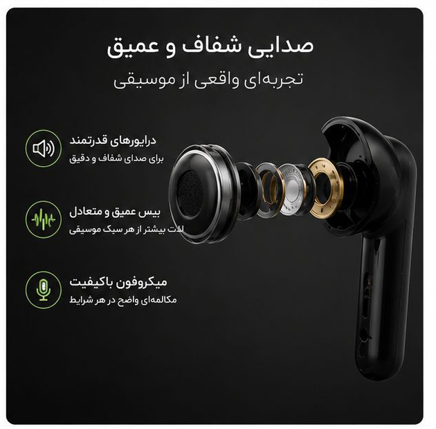 هدفون بلوتوثی کالوس مدل TWS 5.3